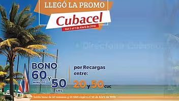 Promoción Cubacel del 2 al 7 de abril 2018