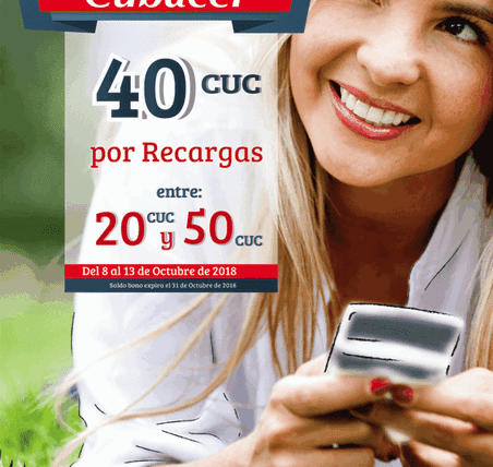 Recarga Cubacel de Octubre Bonifica con 40 CUC