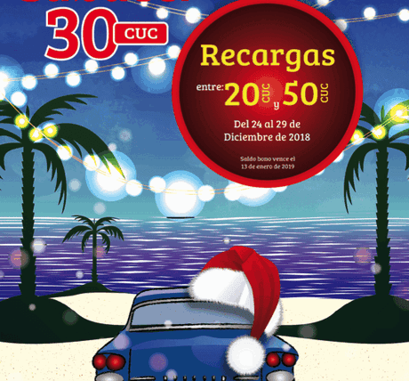 Oferta Cubacel del 24 al 29 de diciembre 2018