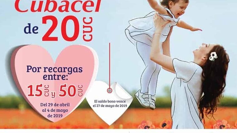 Bono especial de Cubacel para celebrar el día de las madres desde 15 CUC