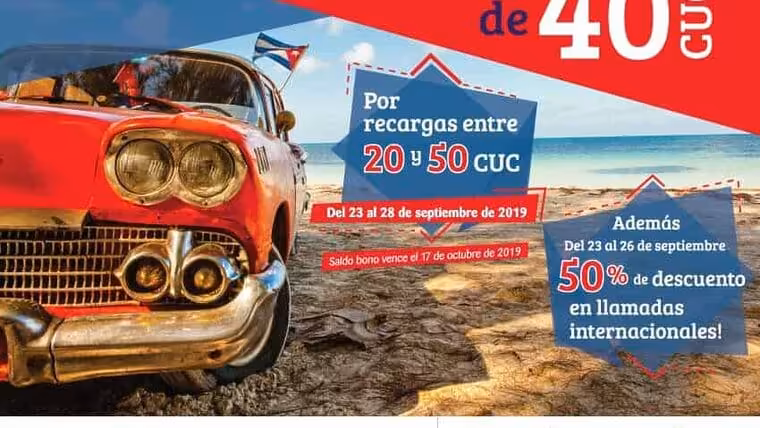 Bono Cubacel de 40 CUC del 23 al 28 de septiembre 2019