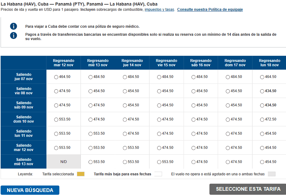 ¿Cuánto cuesta un boleto de Cuba en dólares?