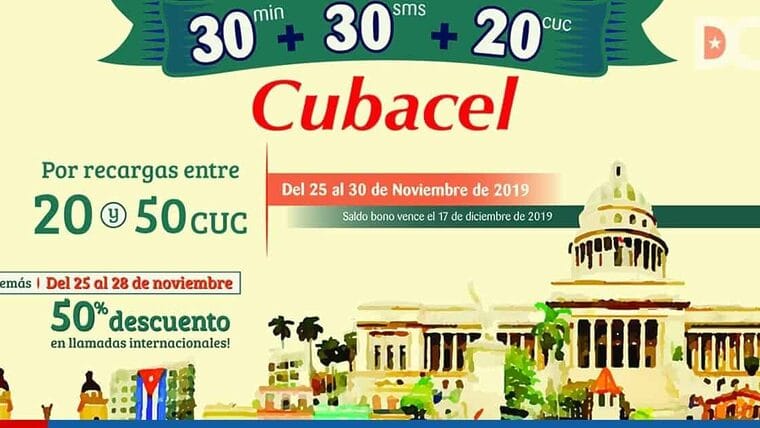 Oferta Cubacel: Minutos, SMS y Bono por el Aniversario 500 de La Habana