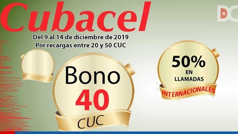 Cubacel: Llamadas internacionales a mitad de precio y 40 CUC de Bono