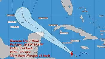 Delta continúa ganando en intensida con vientos de 130 km/h
