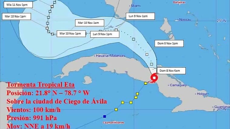 Eta próxima a salir al mar por la costa norte de la provincia de Ciego de Ávila