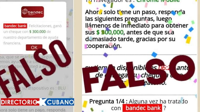 Bandec denuncia publicación falsa sobre entrega de supuesto cheque a clientes