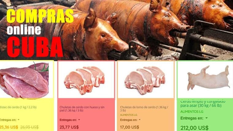 Compra online cerdos enteros y otros alimentos para tu familia en Cuba. Entregas rápidas a domicilio