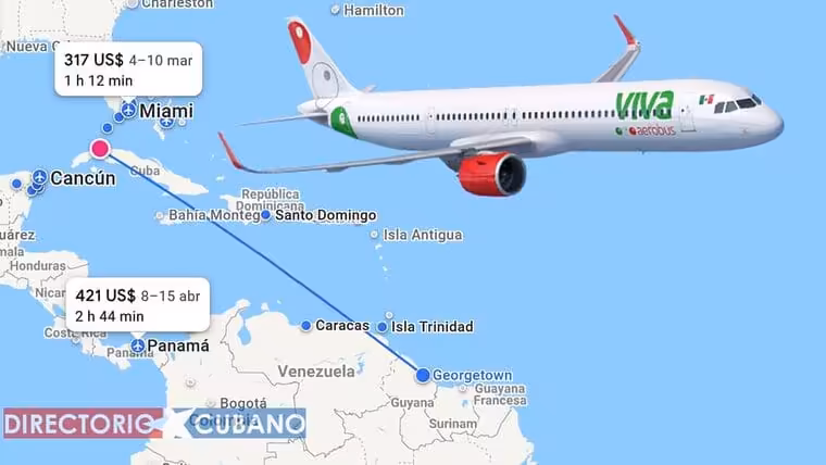 ¿Qué opciones existen para volar a Guyana desde Cuba?