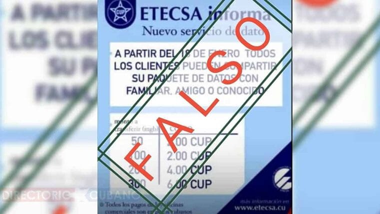 Promoción para que clientes pueden compartir su paquete de datos es FALSA, dice Etecsa