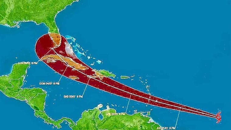 Nuevo aviso de la tormenta tropical Elsa