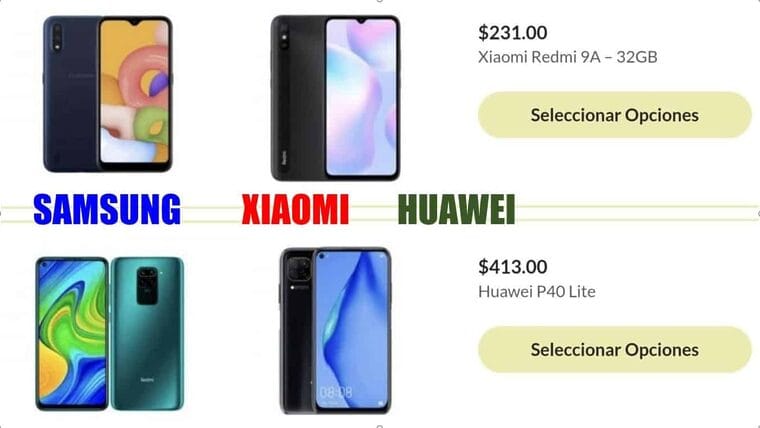 Una tienda donde comprar celulares para mandar a Cuba