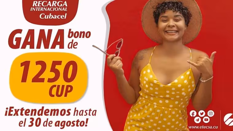 Se extiende la promoción de recarga internacional de Cubacel hasta el 30 de agosto