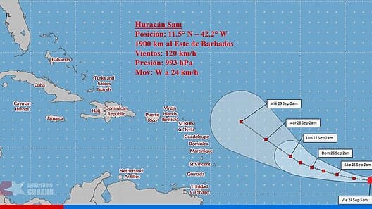 Tormenta tropical Sam se convierte en huracán