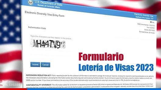 Instrucciones para llenar formulario de Lotería de Visas 2023
