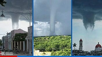 Impactantes imágenes de tromba marina en Cienfuegos (+Videos)