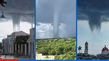 Impactantes imágenes de tromba marina en Cienfuegos (+Videos)