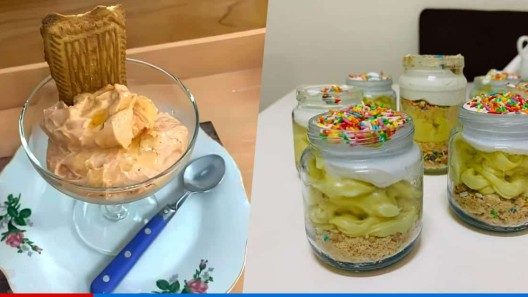 Mousses de mamey y de limón