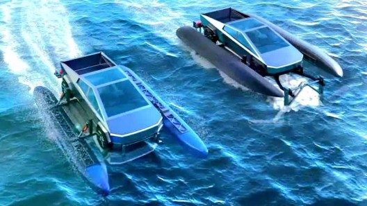 La camioneta de Tesla que se puede convertir en barco