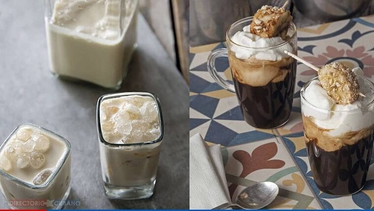Menú de cafés: en crema irlandesa, y al estilo italiano con plátano caramelizado