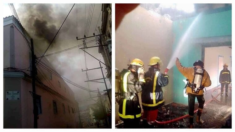 Incendio en edificación histórica de Santiago de Cuba