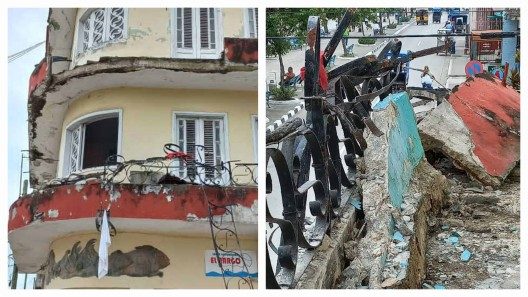Se desploma balcón de edificio céntrico en Sancti Spíritus
