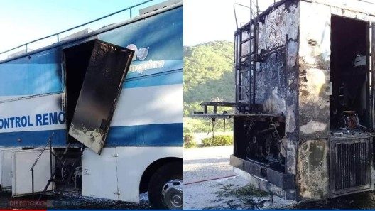Se incendia unidad de Control Remoto que transmitiría partido de play-off en Cuba