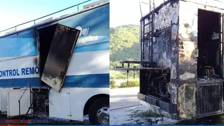 Se incendia unidad de Control Remoto que transmitiría partido de play-off en Cuba