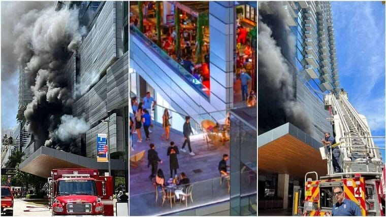 Reportan incendio en Gran Centro Comercial de Miami