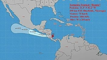 Se aproxima la tormenta tropical Bonnie a Nicaragua y Costa Rica