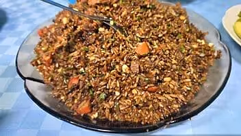 Arroz frito a la cubana