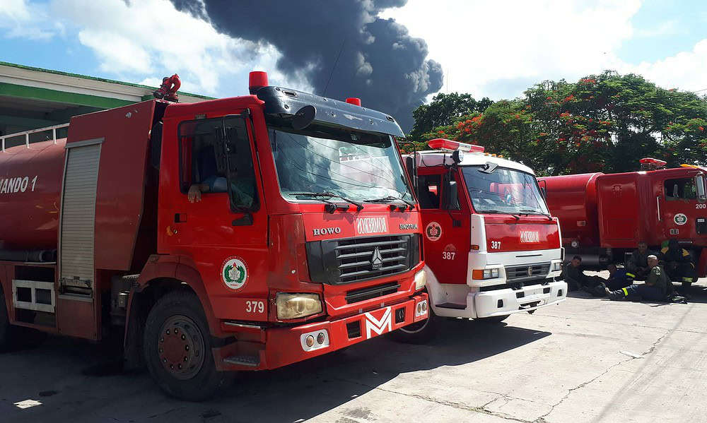 apagar el incendio en Matanzas