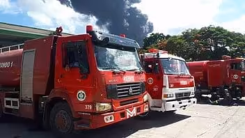 apagar el incendio en Matanzas