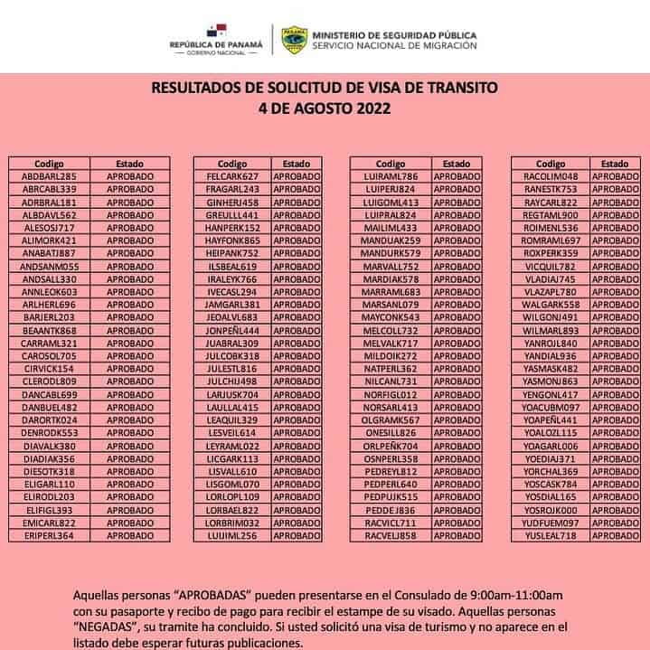 Consulado de Panamá en Cuba: más de 100 aprobados en última lista