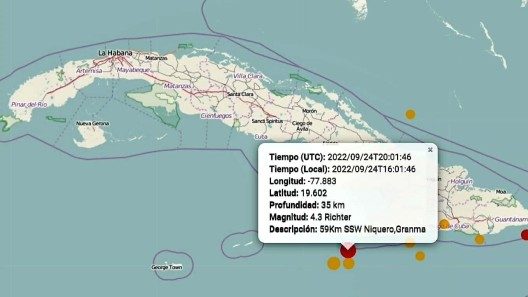 Sismo de magnitud 4,3 en el oriente cubano