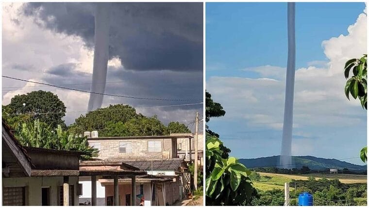 Tromba de agua asustó a localidad de Cienfuegos (+Video)