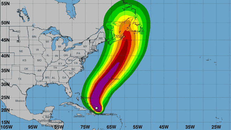 Fiona es un intenso huracán categoría tres. El tiempo en Cuba hoy