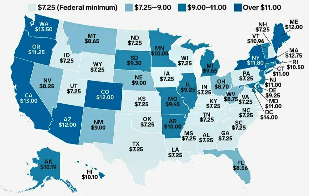 Evalúan subir salario mínimo en Estados Unidos. Este será el aumento