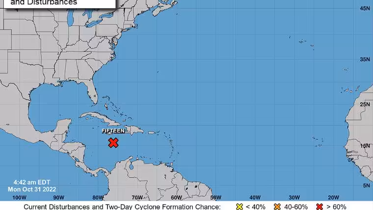Centro Nacional de Huracanes de Miami emite aviso sobre posible tormenta tropical