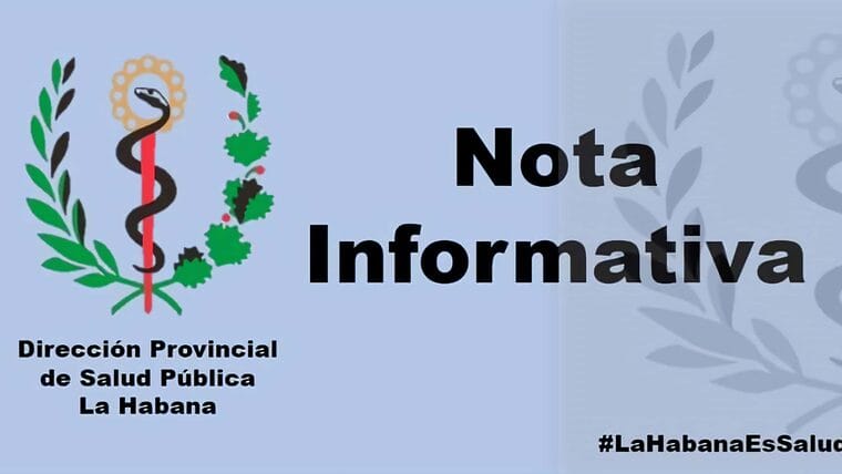 Nota informativa del Centro Provincial de Higiene, Epidemiología y Microbiología de La Habana
