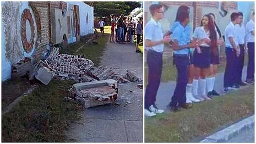Tres jóvenes estudiantes heridos en Sancti Spíritus al desplomarse un mural de ladrillos. Uno de ellos está grave