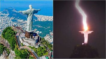 Cristo Redentor de Brasil sufre impacto de un rayo