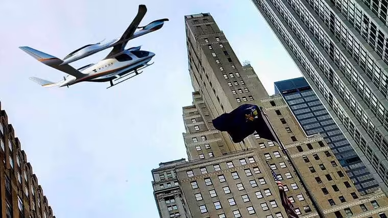 Nueva York con vuelos de prueba de taxis voladores