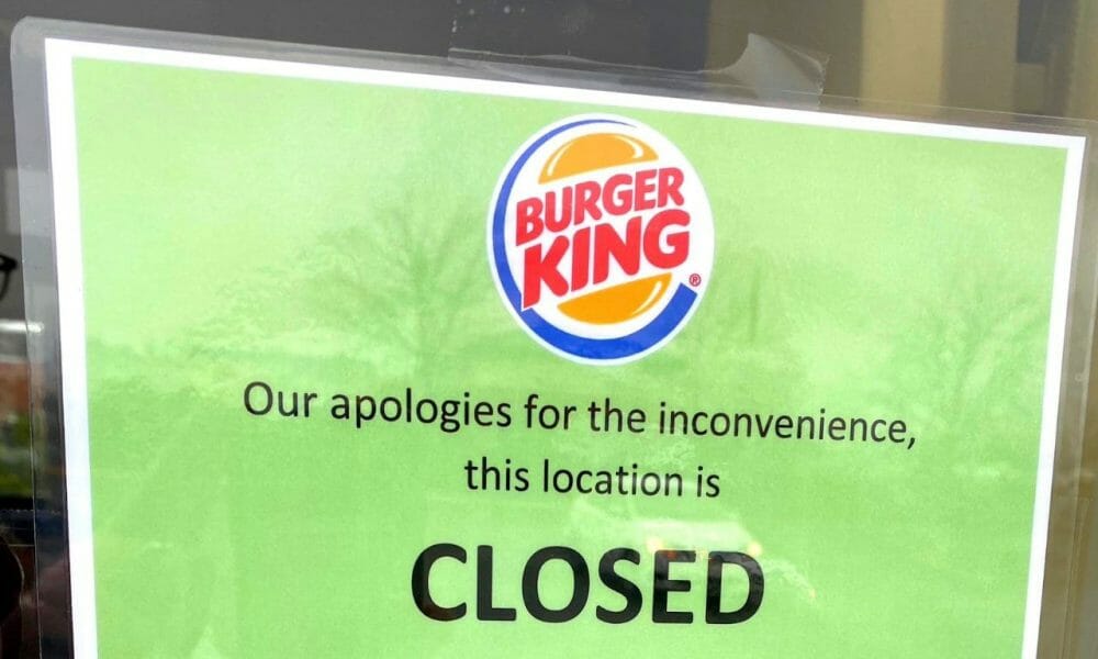 Burger King is also closing establishments in the United States