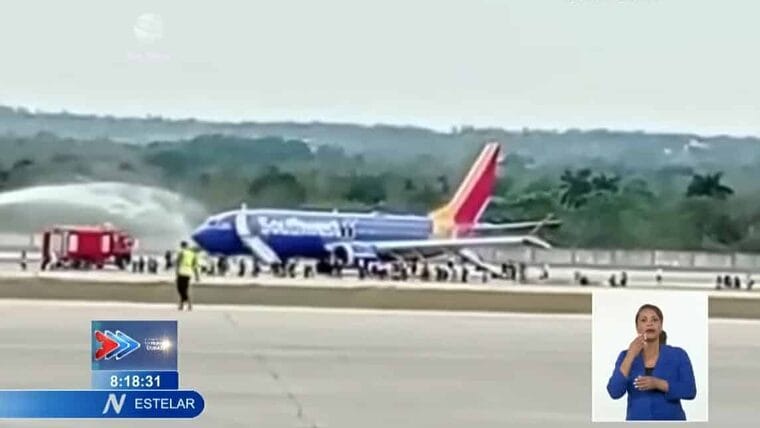 Dos heridos leves y varios pasajeros con hipertensión tras aterrizaje de emergencia de avión de Southwest en La Habana