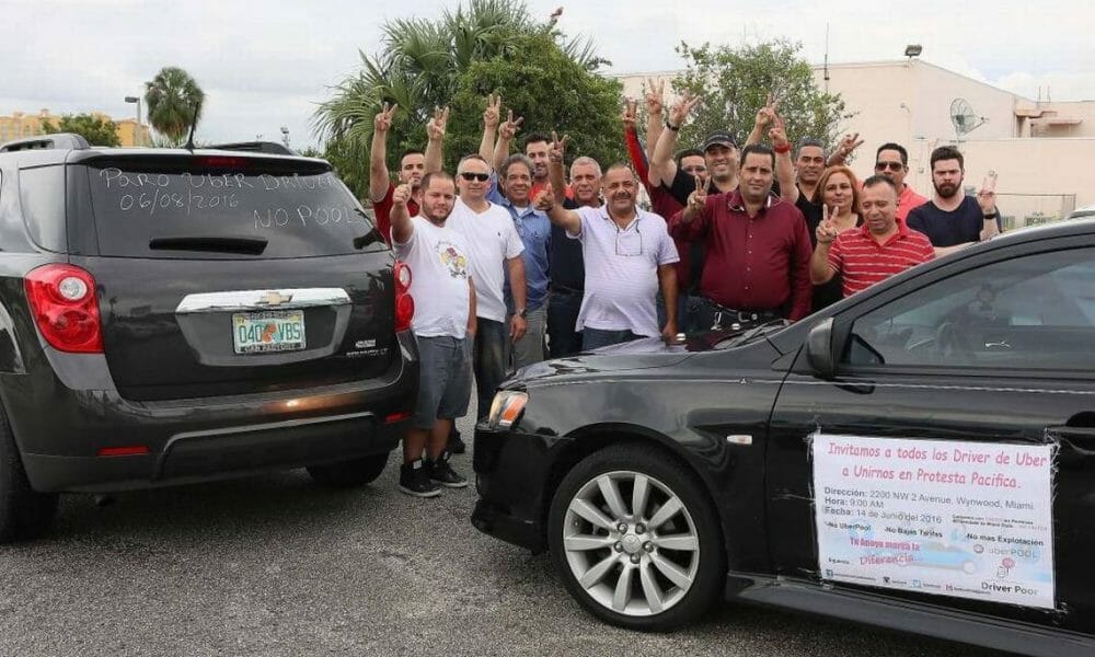 Why are Uber and Lyft drivers protesting in Miami?