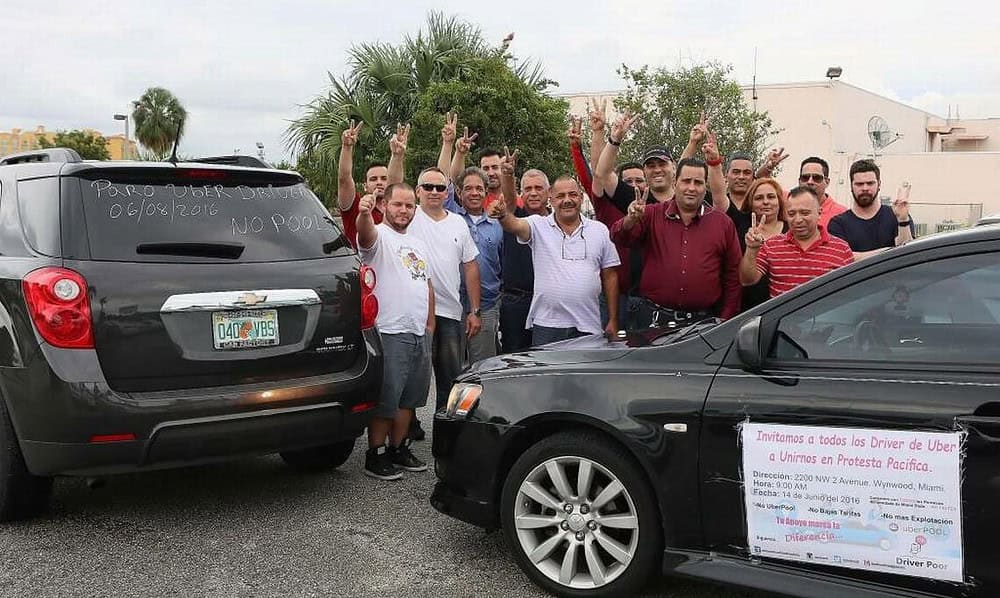 Why are Uber and Lyft drivers protesting in Miami?