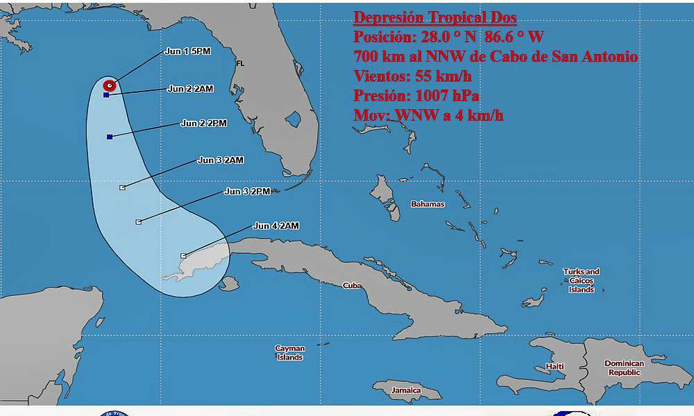 A tropical cyclone forms in the Gulf of Mexico