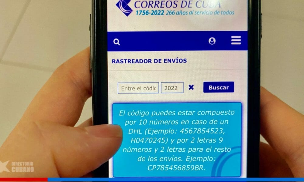 This is how the Correos de Cuba package tracker works
