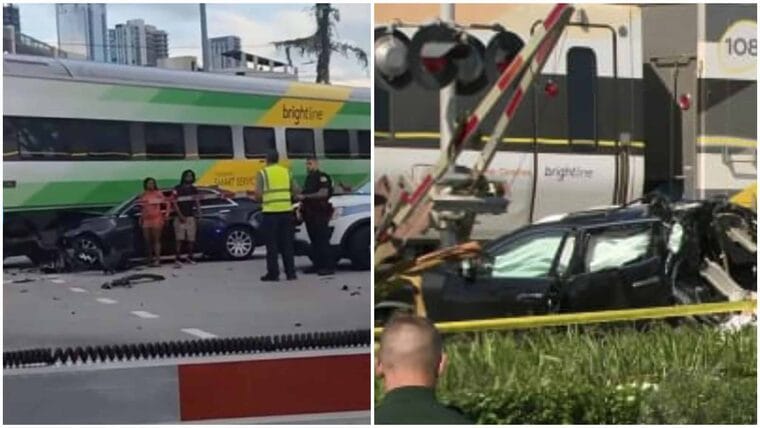 Tren de alta velocidad impactó auto en Miami